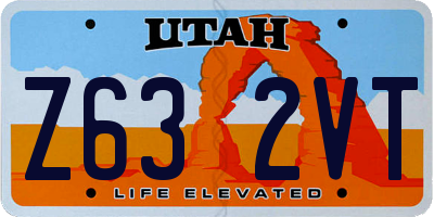 UT license plate Z632VT