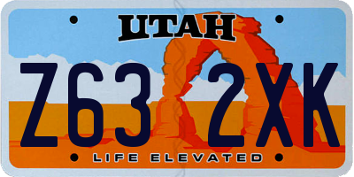 UT license plate Z632XK