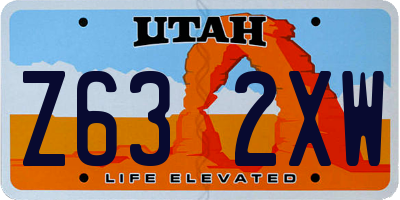UT license plate Z632XW