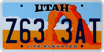 UT license plate Z633AT
