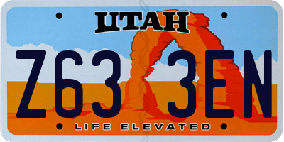 UT license plate Z633EN