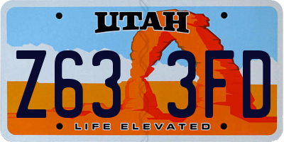 UT license plate Z633FD