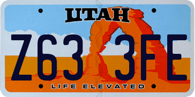 UT license plate Z633FE