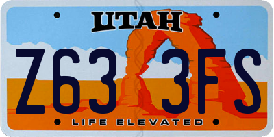 UT license plate Z633FS