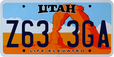 UT license plate Z633GA