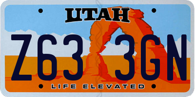 UT license plate Z633GN