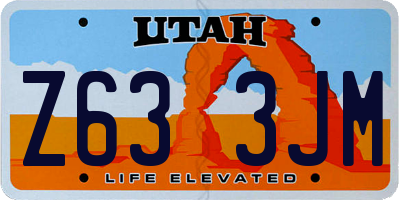 UT license plate Z633JM