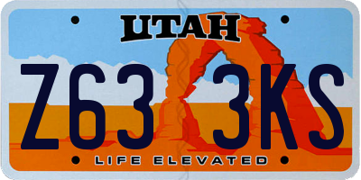UT license plate Z633KS
