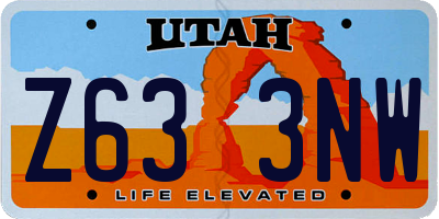UT license plate Z633NW