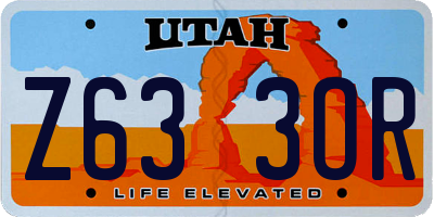 UT license plate Z633OR