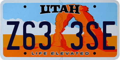 UT license plate Z633SE