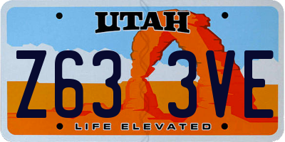 UT license plate Z633VE