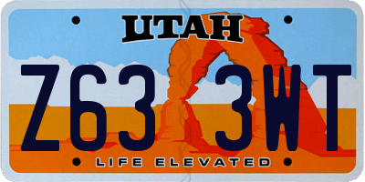 UT license plate Z633WT