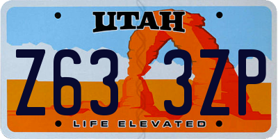 UT license plate Z633ZP