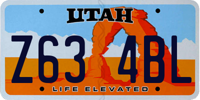 UT license plate Z634BL