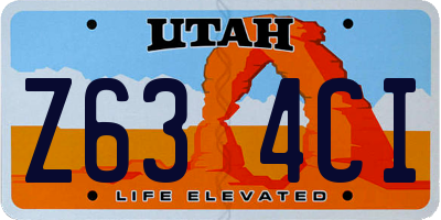 UT license plate Z634CI