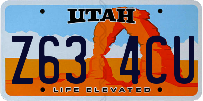 UT license plate Z634CU