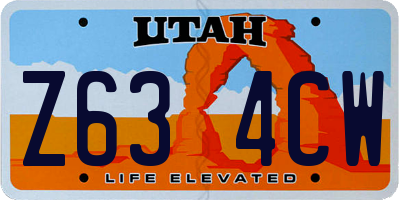 UT license plate Z634CW