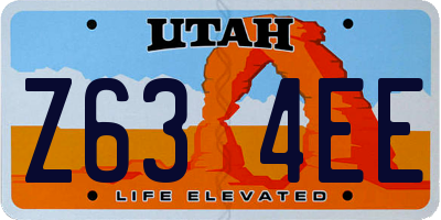 UT license plate Z634EE
