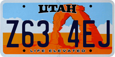 UT license plate Z634EJ