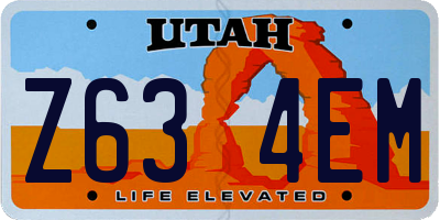 UT license plate Z634EM