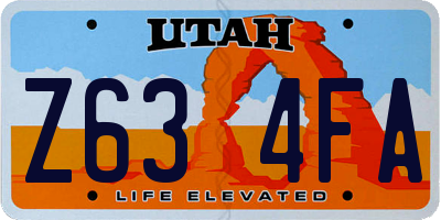 UT license plate Z634FA