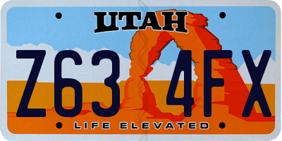 UT license plate Z634FX