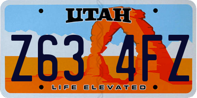 UT license plate Z634FZ