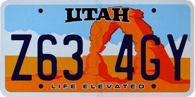 UT license plate Z634GY