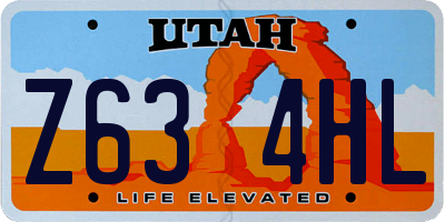 UT license plate Z634HL