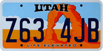 UT license plate Z634JB