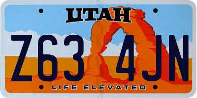UT license plate Z634JN