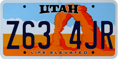 UT license plate Z634JR