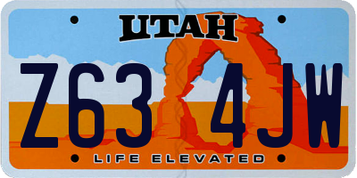 UT license plate Z634JW