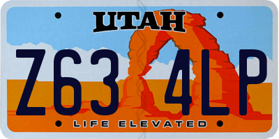 UT license plate Z634LP