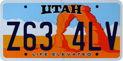 UT license plate Z634LV