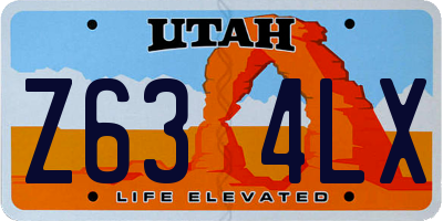 UT license plate Z634LX