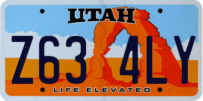 UT license plate Z634LY