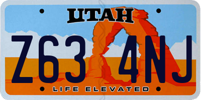 UT license plate Z634NJ