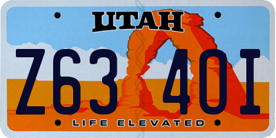 UT license plate Z634OI