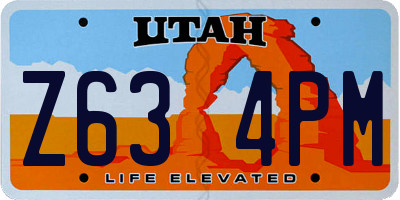UT license plate Z634PM