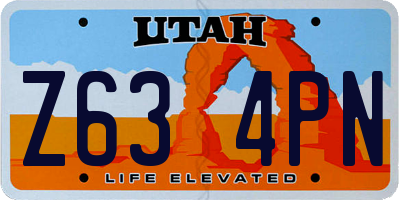 UT license plate Z634PN