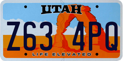 UT license plate Z634PQ