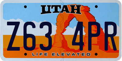 UT license plate Z634PR