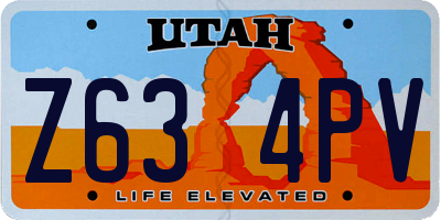 UT license plate Z634PV