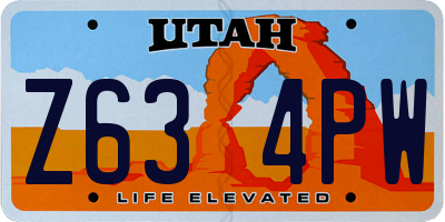 UT license plate Z634PW