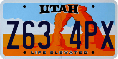 UT license plate Z634PX