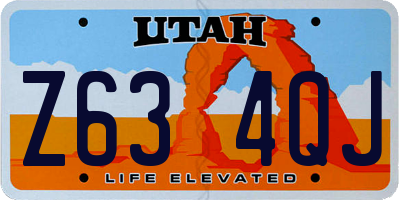 UT license plate Z634QJ