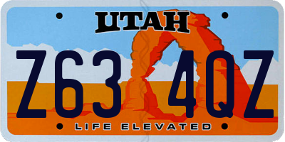 UT license plate Z634QZ