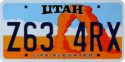 UT license plate Z634RX